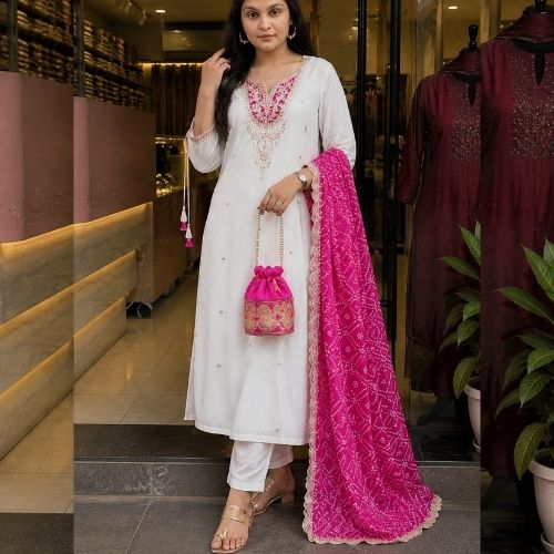 Most Comfortable Kurta and Pant with Dupatta Set for Women 3rd