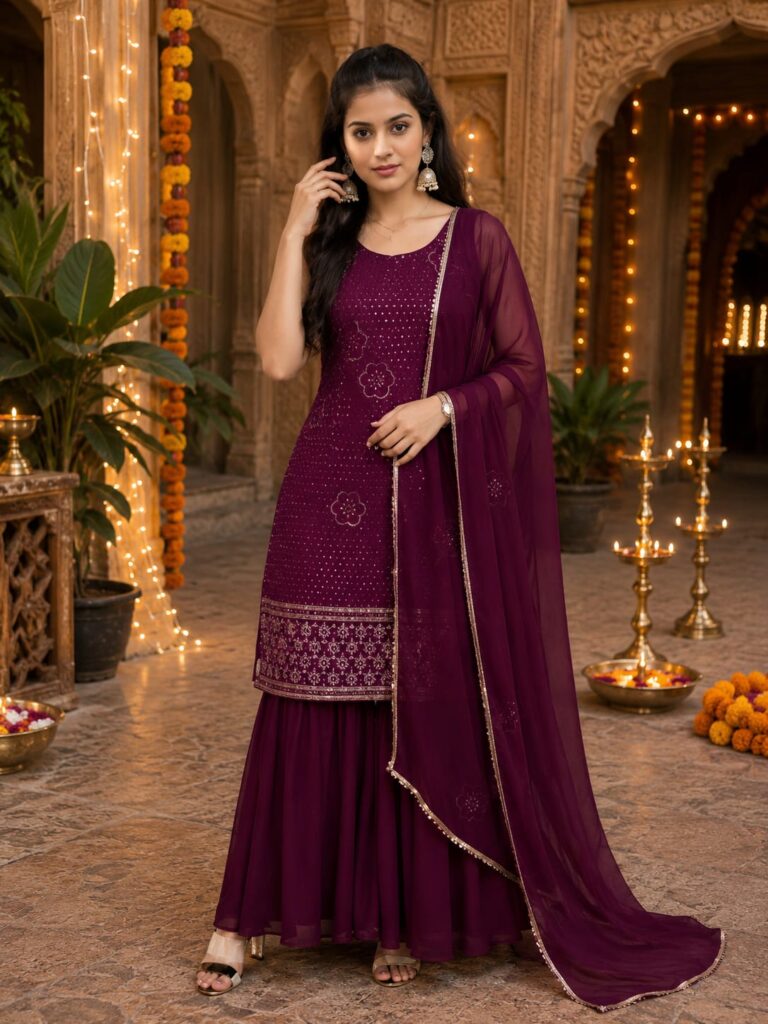 wine kurta set of hervibe rashi