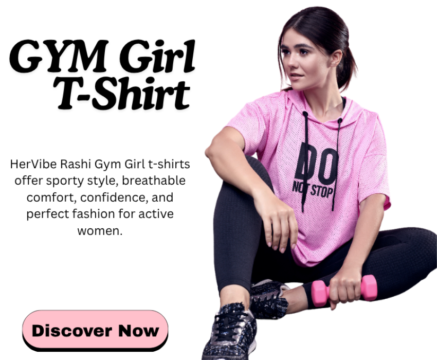 Hervibe RAshi Gym Girl Tshirt for our brand white